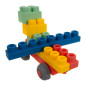 Set 80 blocuri de constructii din cauciuc, senzoriale, husa de depozitare cu maner, multicolor