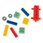 Set 80 blocuri de constructii din cauciuc, senzoriale, husa de depozitare cu maner, multicolor