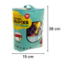 Set 80 blocuri de constructii din cauciuc, senzoriale, husa de depozitare cu maner, multicolor