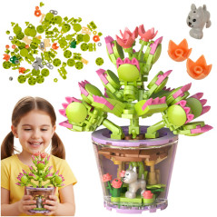 Blocuri de constructie 3D, set 172 piese, ghiveci Bonsai, multicolor
