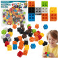 Blocuri de constructie 3D, 160 elemente, cuburi in diverse culori, ABS Blocuri de constructie 3D, 160 elemente, cuburi in diverse culori, ABS