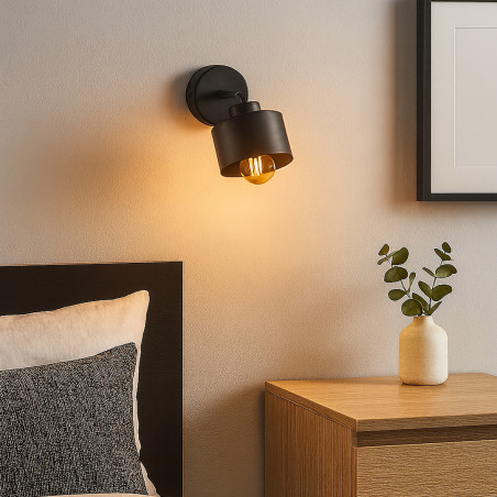 Aplica LED E27 Elza, 35W, factor protectie IP20, unghi reglabil, negru