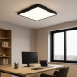 Aplica LED SMD 40W, panou luminos 3200lm, 60x60 cm, carcasa aluminiu, rama neagra