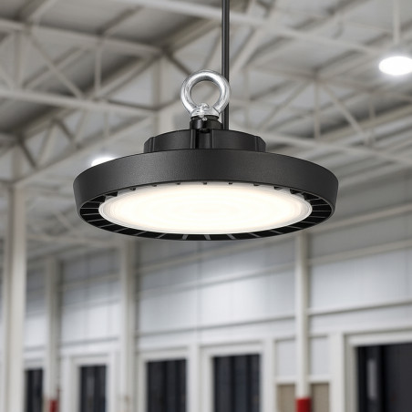 Lampa industriala suspendata, High Bay, UFO LED 100W, 11000lm, aluminiu si PC
