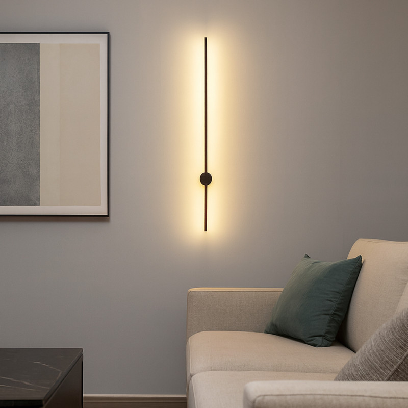 Aplica LED cu design liniar, montare perete, lumina alb neutra, 120 cm, aluminiu si PC