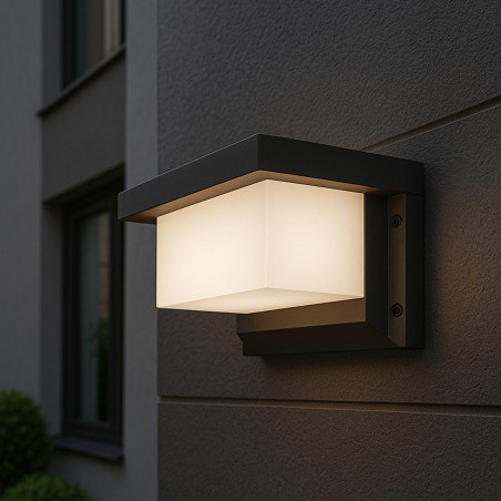 Corp arhitectural Lagos 2, 1 LED E27 50W, montare pe fatada, aluminiu si PC, IP54