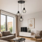 Lustra LED suspendata, model Otto, 3 pendule, diametru baza 29 cm, 35W, E27, IP20, pentru living