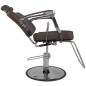 Scaun de frizerie, inaltime reglabila hidraulic, baza cromata, piele eco, latime sezut 51 cm, maro mat