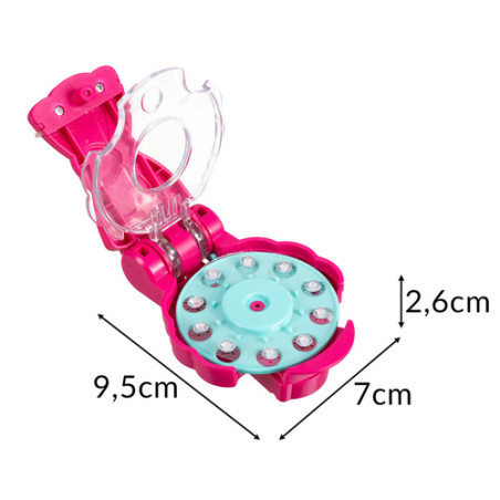Dispozitiv de decorat coafura cu strass, 180 de cristale în diverse forme si culori, 6 ani+, multicolor