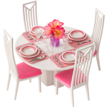 Set mobilier casa de papusi, tacamuri, accesorii, 43 piese, multicolor