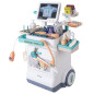 Statie medicala pentru copii, 26 piese, carucior cu ECG si radiografie, accesorii medicale, baterii, 115 x 25.5 x 46.5 cm