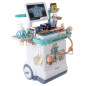 Statie medicala pentru copii, 26 piese, carucior cu ECG si radiografie, accesorii medicale, baterii, 115 x 25.5 x 46.5 cm