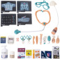Statie medicala pentru copii, 26 piese, carucior cu ECG si radiografie, accesorii medicale, baterii, 115 x 25.5 x 46.5 cm