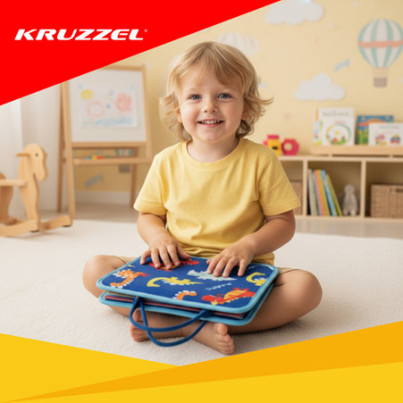 Carte senzoriala educativa, activitati 7 in 1, multicolor