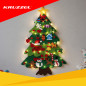 Brad de Craciun din fetru, iluminare LED, 26 elemente decorative, prindere velcro, multicolor Brad de Craciun din fetru, iluminare LED, 26 elemente decorative, prindere velcro, multicolor