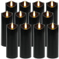 Set 12 lumanari negre, efect flacara alb calda, 15 x 5 cm, utilizare universala, IP20 Set 12 lumanari negre, efect flacara alb calda, 15 x 5 cm, utilizare universala, IP20
