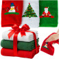 Set 3 prosoape de Craciun, bumbac cu broderie, 30x40 cm, rosu, verde si alb Set 3 prosoape de Craciun, bumbac cu broderie, 30x40 cm, rosu, verde si alb