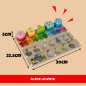 Sortator din lemn, puzzle 3 in 1, labirint magnetic cu bile, figurine si numere, tabla activitati 30x22.5 cm