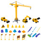 Set de constructii XXL, nisip kinetic 750 g, 3 vehicule, 3 spatule, cutie tip valiza Set de constructii XXL, nisip kinetic 750 g, 3 vehicule, 3 spatule, cutie tip valiza