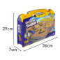 Set de constructii XXL, nisip kinetic 750 g, 3 vehicule, 3 spatule, cutie tip valiza Set de constructii XXL, nisip kinetic 750 g, 3 vehicule, 3 spatule, cutie tip valiza