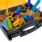 Set de constructii XXL, nisip kinetic 750 g, 3 vehicule, 3 spatule, cutie tip valiza Set de constructii XXL, nisip kinetic 750 g, 3 vehicule, 3 spatule, cutie tip valiza