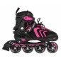 Role/patine reglabile, 4 in 1, marime 39-43, buton ajustare, sina aluminiu, roz si negru, RESIGILAT