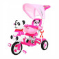 Tricicleta copii 2 in 1, suport picioare detasabil, spatiu depozitare, Panda roz, RESIGILAT