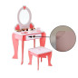 Set masa de toaleta pentru fetite, 92x34x49 cm, scaun si oglinda, accesorii par si machiaj, lemn roz, RESIGILAT