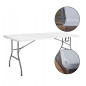 Masa pliabila pentru camping sau gradina, tip valiza, 180x70x75 cm, cadru otel, RESIGILAT
