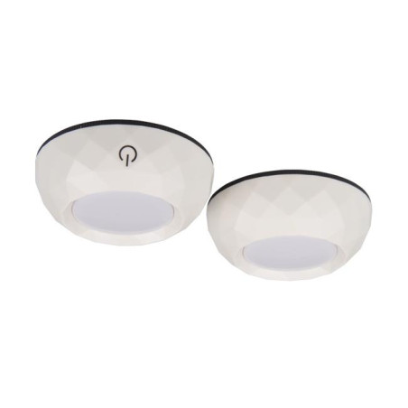 Set 2 lampi LED sub dulap, alb neutru, 0.5W, prindere banda adeziva, 75x75x33 mm, alb