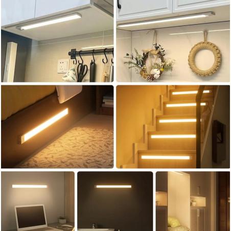 Lampa LED sub dulap, 2W, 4500K, senzor miscare PIR, incarcare USB, 30 cm