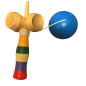 Kendama cu 4 cupe, din lemn, 18 cm, sfoara 60 cm, diverse culori