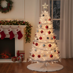 Brad artificial Alb, calitate Premium, 180 cm, suport cadou