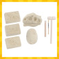 Jucarie excavatie cu dinozauri, set educational, 5 dinozauri, craniu, 3 blocuri ipsos, ou, unelte