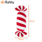 Decoratiune Craciun, perna sub forma de bomboana, material moale, 30x15 cm, rosu si alb