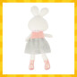 Iepuras de plus, inaltime 45 cm, figurina alb si roz