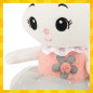 Iepuras de plus, inaltime 45 cm, figurina alb si roz