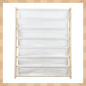 Raft de carti pentru copii, rame din lemn, 6 polite din poliester/bumbac, 79 x 62,5 x 30 cm, natur
