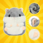 Perna Hamster 3 in 1, patura 105x200 cm, perna 35x30 cm, jucarie de plus, lavabila la masina, gri si alb