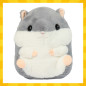 Perna Hamster 3 in 1, patura 105x200 cm, perna 35x30 cm, jucarie de plus, lavabila la masina, gri si alb