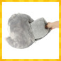 Perna Hamster 3 in 1, patura 105x200 cm, perna 35x30 cm, jucarie de plus, lavabila la masina, gri si alb