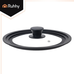 Capac universal din sticla si silicon, adaptabil pe 3 dimensiuni, 28/30/32 cm