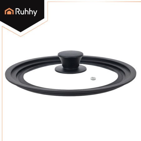 Capac universal din sticla si silicon, adaptabil pe 3 dimensiuni, 28/30/32 cm