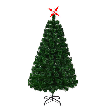 Brad de Craciun artificial, iluminat cu fibra optica si LED-uri, 180 cm, suport metalic inclus, RESIGILAT