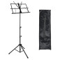 Stativ partitura, pliabil, cleme prindere, husa transport, 50 x 30 x 150 cm, otel, negru
