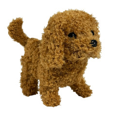 Catelus interactiv care latra, merge si da din codita, 19x16x10 cm, maro