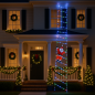 Decoratiune LED Mos Craciun pe scara luminoasa LED RGB, 3 m lungime, 8 efecte luminoase, timer