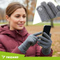 Manusi pentru ecran tactil, 2 in 1, captusite, marime universala, poliester, bumbac, gri Manusi pentru ecran tactil, 2 in 1, captusite, marime universala, poliester, bumbac, gri