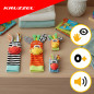 Set sosete si bendite zornaitoare pentru bebelusi, model zebra si girafa, textil Set sosete si bendite zornaitoare pentru bebelusi, model zebra si girafa, textil