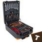Set scule profesionale, 1000 piese, 4 organizatoare detasabile, incuietori metalice, valiza cu roti, otel Set scule profesionale, 1000 piese, 4 organizatoare detasabile, incuietori metalice, valiza cu roti, otel
